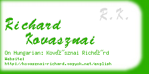 richard kovasznai business card